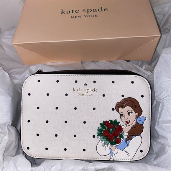 NWT Disney X Kate Spade New York Beauty And The Beast Mini Leather Camera Bag